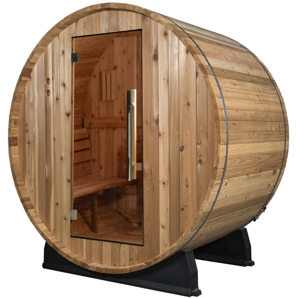 Almost Heaven Watoga 6x5 Classic Barrel Sauna (4-Person) Fir,Rustic Cedar,Onyx - Stained Southern Pine Almost Heaven Sauna Barrel_Classic_Watoga_glass_2_1024x1024_2x_61cba827-ce2c-4ce3-b728-8182d5e3e02f.jpg