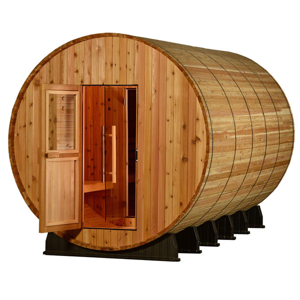 Almost Heaven Saunas Shenandoah 6 Person Barrel Sauna with Changing Room Rustic Cedar,Onyx - Stained Southern Pine Almost Heaven Sauna Barrel_Detail_Shenendoah_Angled_1024x1024_2x_ba2c01be-6df3-4487-8bbe-3bebd53d867b.jpg