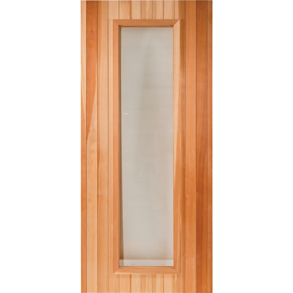 Finnish Sauna Builders Cedar Sauna ADA Door 3' x 6'8" with a Clear 16"x67" Tempered Thermo Glass Finnish Sauna Builders Cedar-ADA-1-2.png