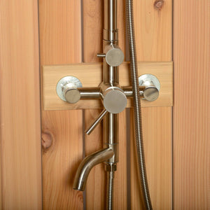 Almost Heaven Ellipse Outdoor Shower Rustic Cedar / No Floor / Nickel,Rustic Cedar / No Floor / Onyx,Rustic Cedar / Floor / Nickel,Rustic Cedar / Floor / Onyx Almost Heaven Sauna Ellipse_Fixture_Closeup_2cb224fe-632a-4680-9c53-cdb06d427b2a.jpg