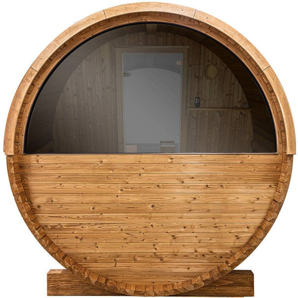 Thermory 6 Person Barrel Sauna No 50 DIY Kit with Window Thermally Modified Spruce Thermory No50-Back.jpg