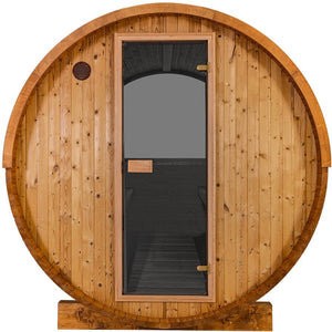 Thermory 4 Person Barrel Sauna No 52 DIY Kit with Window Thermally Modified Aspen Thermory No52-Front.jpg