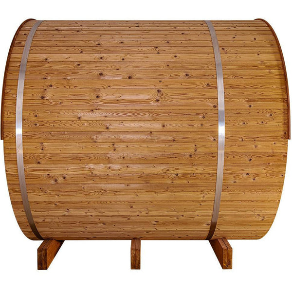 Thermory Barrel Sauna 60 DIY Kit with Porch and Window 4 Person Sauna Builder Thermally Modified Aspen Thermory No60_Side_95b51d9e-c395-4c1d-ba73-1f6c41965f03.jpg