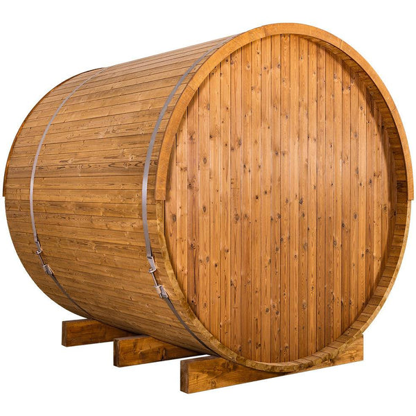 Thermory 4 Person Barrel Sauna No 61 DIY Kit with Porch Thermally Modified Aspen Thermory No61-Back-Corner.jpg