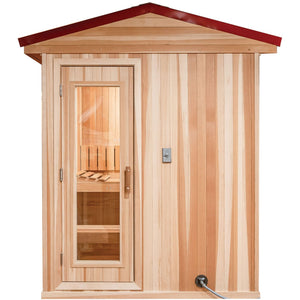 Finnish Sauna Builders 4' x 4' x 7' Pre-Built Outdoor Sauna Kit with A-Frame Cedar Shake Roof Option 1 / Without Floor,Option 1 / With Floor,Option 2 / Without Floor,Option 2 / With Floor,Option 3 / Without Floor,Option 3 / With Floor,Option 4 / Without Floor,Option 4 / With Floor,Custom Option + $500.00 / Without Floor,Custom Option + $500.00 / With Floor Finnish Sauna Builders Outdoor-Sauna.jpg
