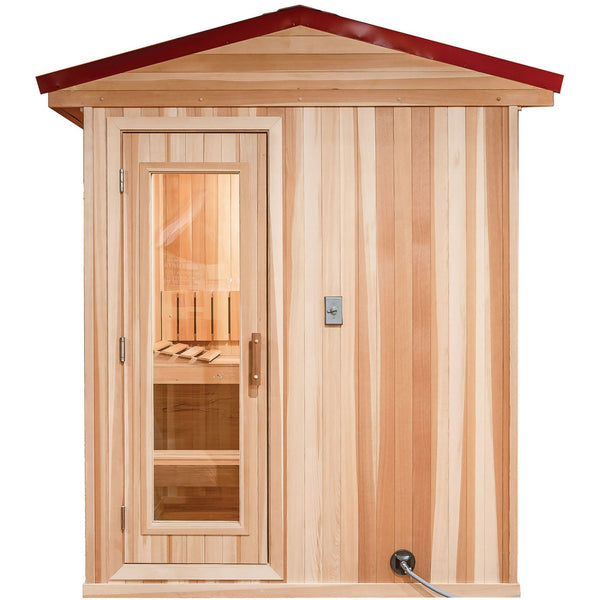 Finnish Sauna Builders 4' x 4' x 7' Pre-Built Outdoor Sauna Kit with A-Frame Cedar Shake Roof Option 1,Option 2,Option 3,Option 4,Custom Option + $500.00 Finnish Sauna Builders Outdoor-Sauna.jpg