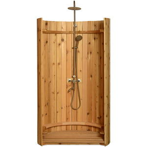 Rinse Ellipse Outdoor Shower Rustic Cedar / No Floor,Rustic Cedar / Floor,Clear Cedar / No Floor,Clear Cedar / Floor Rinse Outdoor Showers Rustic_Ellipse_Front_Floor_26714892-4c1d-40c2-ba4c-5a71e9e0225f.jpg