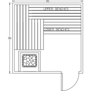 Finnish Sauna Builders 8' x 8' x 7' Pre-Built Indoor Sauna Kit Clear Cedar / Option 2 Finnish Sauna Builders ScreenShot2022-10-04at4.52.02PM.png