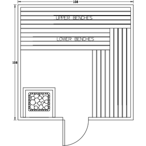 Finnish Sauna Builders 9' x 9' x 7' Pre-Built Indoor Sauna Kit Clear Cedar / Option 4 Finnish Sauna Builders ScreenShot2022-10-05at2.34.13PM.png