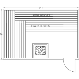 Finnish Sauna Builders 8' x 12' x 7' Pre-Built Indoor Sauna Kit Clear Cedar / Option 7 Finnish Sauna Builders ScreenShot2022-10-05at3.47.49PM.png