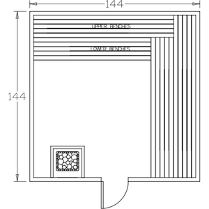Finnish Sauna Builders 12' x 12' x 7' Pre-Built Indoor Sauna Kit Clear Cedar / Option 4 Finnish Sauna Builders ScreenShot2022-10-05at5.17.03PM.png