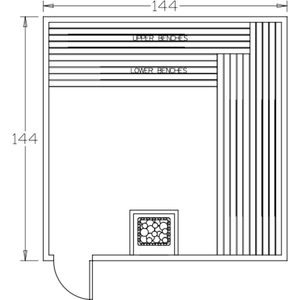 Finnish Sauna Builders 12' x 12' x 7' Pre-Built Indoor Sauna Kit Clear Cedar / Option 5 Finnish Sauna Builders ScreenShot2022-10-05at5.17.08PM.png
