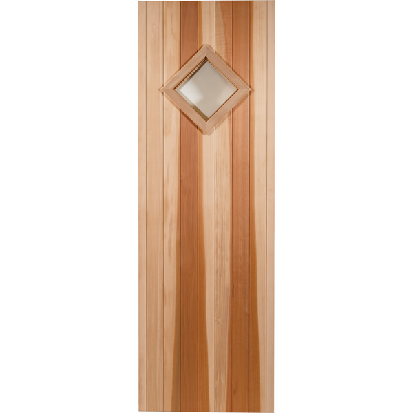 Finnish Sauna Builders Cedar Sauna Door 2' x 6'8" with Clear 9" Diamond Tempered Glass Finnish Sauna Builders cedar-9x9-3.png