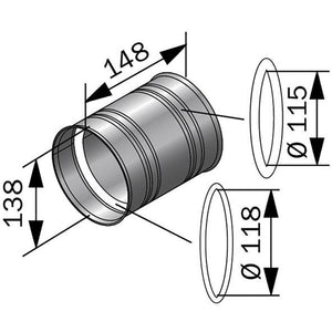 Harvia Masonry Connector WZ011115 Stainless Steel - Finnish Sauna Builders Harvia saunainter-smoke-pipes-harvia-adapter-for-stone-smoke-pipes--o115-118mm_hgUsHT.jpg